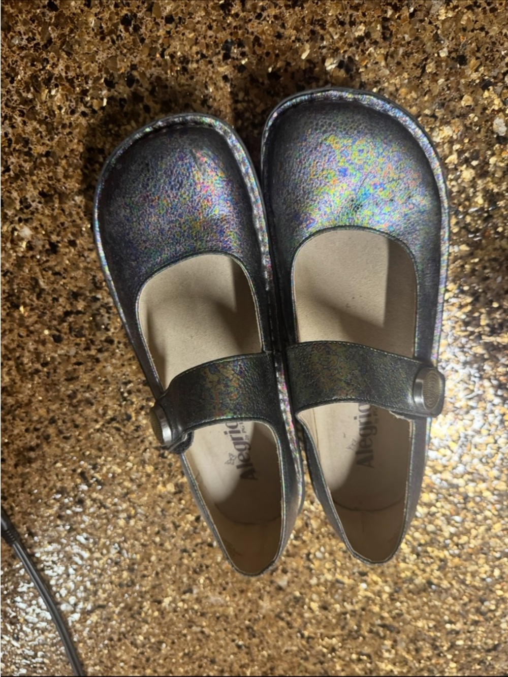 Alegria Girls Iridescent Mary Jane Mules - Multicolor Shimmer
